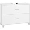 Eugad Mobiletto da bagno bianco a pavimento con 2 cassetti, mobiletto sottolavabo, organizer per WC, 80x30x60 cm
