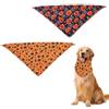 WUSJCOF 2Pcs Bandana Regolabile per Cani con Motivo Strega e Zucca per Cani Piccoli, Medi e Grandi, Costume per Halloween