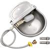 MUALROUS Abbeveratoi per Bovini in Acciaio Inox Abbeveratoio per Abbeveraggio Automatico con Tappo di Scarico Connettore con Tubo Intrecciato e Viti di Montaggio per Pecore Capre Cavalli e Cani