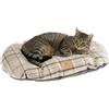 Ferplast Cuscino Imbottito per Cani e Gatti Scott 55/4, Double-Face, Scozzese, Soffice Velluto, Lavabile, Marrone