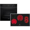 Siemens EQ224EA01Z Set forno HB213ABB3 + piano cottura vetroceramica | Acciaio inox nero profondo