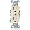 Leviton T5320-TMP - Presa duplex resistente alla manomissione da 15 Amp 125 V (confezione da 10), colore: Mandorla chiaro