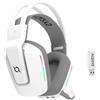 Nikcorp Cuffie da gioco multifunzione wireless RGB, bianche, con driver da 50 mm