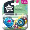 Tommee Tippee Succhietti Fun Style, 18-36 Mesi, 2 pezzi, Multicolore (Scimmia e Giraffa)