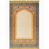 Musuly Tappeto Da Preghiera Musulmano Verde Con Motivo Geometrico Bianco E Frange - 70x110 Cm (Beige avorio, IT-70x110 cm)