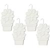 Paluplus Set 4 Evaporatori d'acqua per termosifoni in Ceramica, misura 10,5x3,5x16 cm, Umidificatore e gancio a S -4846C (Fiori Bianchi)