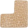 WINONDE Tappetino da bagno angolare a forma di L, tappetino da bagno con ciottoli antiscivolo, lavabile in lavatrice, morbido tappetino assorbente per bagno, tappetino da doccia (beige)