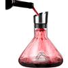 TWSOUL Decanter per vino rosso, 1,6 l, decanter per vino rosso, decanter con beccuccio integrato, aeratore con coperchio in acciaio inox, filtro per suoceri e amanti del vino