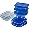 PYREX Cook & Go - Set di 5 contenitori rettangolari da 0,8 l, in vetro borosilicato, adatto per forno, microonde e lavastoviglie, made in France