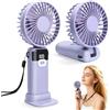 Poeloisy Ventilatore portatile a mano ricaricabile, mini ventilatore USB 3 in 1, pieghevole