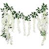 AugustknowU Confezione da 2 ghirlande di glicine artificiali in seta bianca, fiori da appendere per feste di nozze, giardino, decorazione per la casa, arco recinto, sfondo lungo 1,8 m, fiori a cascata realistici