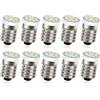 Ruiandsion 10pcs E10 Base Vite Lampadina LED 6V Bianco 2016 9SMD Sostituzione per Torce Torce Luci di Lavoro Non Polarità