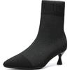 GYUBL Stivaletti Stiletto in Maglia da Donna - Slip on con Punta Chiusa e Suola in Gomma Comode Scarpe Casual Invernali,Modèle XTZ-150