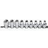 Högert Technik - Set Chiavi a Bussola 9 Torx, set Bussole in Lega di Acciaio al Cromo Vanadio, 1/4, E5-E8, 3/8 E10-E16, CRV, Chiave A Bussola, Kit Chiavi A Bussola - HT1A884