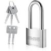 KAWAHA 41/40LKD-5SK Lucchetto a lunga catenella in acciaio inossidabile ad alta sicurezza con chiave per uso interno ed esterno (resistente, antiruggine) (40mm, L - 5 chiavi in acciaio inossidabile)