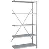 Anemos spa Scaffale PROFESSIONALE in metallo 5 ripiani cm L100xP40xH200, Portata 700 Kg, Zincato, Incastro Modulo ESPANSIONE