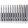 Saipor Saiper 12 pezzi 1/4 pollice esagonale gambo Torx testa di sicurezza cacciavite bit magnetico a prova di manomissione stella S2 acciaio set di punte T5-T40, 50 mm/2 pollici lungo