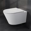 HOROW WC senza bordi con coperchio per WC, WC sospeso in ceramica, set di servizi igienici moderni, lunghezza 539 mm