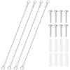 PATIKIL 4pz Cavo Lanyard 0.06 x 8 1.5mm x 20cm Cavo Sicurezza Viti | Montaggio, Acciaio Inossidabile, Occhielli, per Appendere Luci da Palco