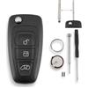 GLOUVDEYZ Guscio per Telecomando a 3 Tasti per Chiave Auto Ford Transit Custom e Ford Transit MK8, con Strumento di Rimozione Pin Batteria VL2020