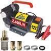AMUR POMPA GASOLIO E OLIO COMBUSTIBILE POMPA GASOLIO PORTATILE TRAVASO E RIFORNIMENTO STAR 160-2 con collegamento a batteria da 12V, con pistola in alluminio | 160W