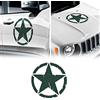 4R Quattroerre.it 17115 Adesivi Stella Army Jeep Renegade Cofano Portiera Anteriore, Diametro 33 cm, Verde Militare, 2 Pezzi