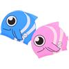 Cabilock 2 Pezzi Cuffia da Nuoto in Silicone, Pesce Cartone | Lezioni di Nuoto e Giochi in Piscina Estivi, Blu e Rosa, Vestibilità Aderente, Riduce Resistenza Acqua