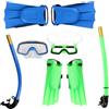 BESTOYARD Set Snorkeling per Boccaglio, Maschera e Pinne Verdi | Silicone e Plastica, Visione Chiara e Comfort Ergonomico, Tubo Aria Incluso, e Immersioni
