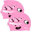 DEARMAMY 2 Pezzi Cuffia da Nuoto in Silicone a Forma di Pesce | Rosa, Cartone e Morbida, Adatta a Piscina e Nuoto, Vestibilità Aderente