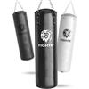 FIGHTR® Sacco da boxe da 1,2 m, resistente e robusto, 120 x 35 cm, con catena pesante per boxe, arti marziali, MMA (non riempito)