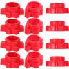 Parliky 12 Pezzi Dado Spinlock per Manubri, Collare per Pesi Esagonale in PE Rosso, Antiscivolo, Leggero, Precision Fit, per Macchine da Allenamento e Set Pesi, Tonificazione Muscolare