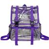 Generisch Zaino in PVC trasparente per studenti di medie e superiori, grande volume, ideale per nuoto, fitness, allenamento, impermeabile, resistente, per pendolari quotidiani, doppia cinghia (viola-3
