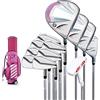 Generic Set da golf completo da donna, per destrorsi, 12 mazze da golf con borsa con supporto, leggero e resistente, perfetto per principianti e appassionati
