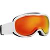 Generisch Occhiali da sci con rivestimento Fog-X, unisex, a doppio strato, anti-appannamento, indossabili sopra gli occhiali, compatibili con il casco, antivento, montatura bianca, lenti rosse, per adulti, 18 x