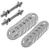GORILLA SPORTS® Set di 2 Manubri 27,5 kg, 12 Dischi Tri-Grip, Ghisa, 30 mm | 6 x 1,25 kg e 6 x 2,5 kg, 2 Barre Cromate da 35 cm, Presa Zigrinata Antiscivolo, 4 Chiusure a Stella