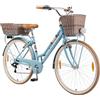 BIKESTAR Bici da Città Citybike in Alluminio 26 28 | 7 velocità Shimano Bici Retro Vintage Donna con Campanello, Cestino, Luce e riflettori