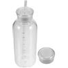 POPETPOP Borraccia Sportiva in Borosilicato 750ml Cannuccia e Coperchio | Indicatori Orari per Idratazione, Apertura una Mano, Set Bianco da 1 Pezzo, per Bevande Fredde