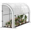 Outsunny 10 x 3 x 5 piedi Serra addossata parete copertura PE Bianco