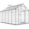 Outsunny 10'x6' serra policarbonato con grondaia e sfiato tetto | Serre alluminio, Porta con serratura, per esterni terrazzo cortile giardino