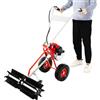 yikmid Spazzatrice Giardino 43cc 60cm, Sweeper, Pulitrice Foglie, Macchina Spazzatrice, Macchina Pulizia Esterna, Spazzola Rotante, Viali, Marciapiedi, Campi da Golf, Rosso Nero