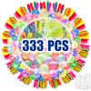 Gigquake 333 bombe ad acqua autosigillanti, colorate, gonfiaggio rapido, giocattolo per bambini, attività all'aperto, per giochi d'acqua, piscina, spiaggia, feste estive