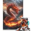 JIANGENNF Puzzle per ragazzi da 1000 pezzi con drago rosso antistress sfida impegnativa per rafforzare l'amore tra le coppie 38x26cm