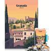 JIANGENNF Puzzle da 1000 pezzi per ragazzi, paesaggio urbano di Granada, Spagna, decorazione murale, passatempo ideale per le vacanze, per rafforzare l'amore tra le coppie 38x26cm