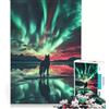 JIANGENNF Puzzle per ragazzi da 1000 pezzi Wulf sotto l'aurora boreale gioco rilassante difficile e stimolante ogni pezzo è unico 38x26cm