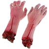 PEAF 1 paio di giocattoli Scary per feste: Bloody Fake parte del corpo realistico, braccio e mano, Walking Dead Halloween Prop, 2 mani artificiali (sinistra e destra), per bambini, adolescenti e