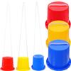 Sewroro 3 paia di trampoli a secchiello per bambini, in plastica, con corda, per allenamento dell'equilibrio, divertimento all'aperto, colore casuale