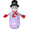 Outsunny Pupazzo di neve gonfiabile di Natale, alto 240 cm, con luci a LED, 177x78x240cm, Multicolore | Aosom Italy