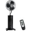 HOMCOM Ventilatore a Piantana 3 in 1 Oscillante con Nebulizzatore d'Acqua, Telecomando e Timer 9h, 45x38x130 cm, Nero | Aosom Italy