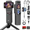 SJCAM C400 Vlog Kit(256GB) 7 ore, Action Cam 4K 2-in-1 Portatile, Rimovibile