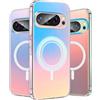 Nshkeji Custodia magnetica per Google Pixel 8, 9, 10, compatibile con MagSafe, olografica, iridescente, custodia rigida antiurto (olografica, Google Pixel 9 Pro XL)